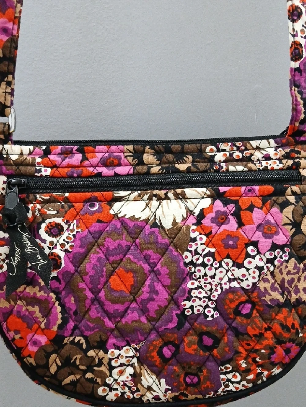 Vera Bradley Floral Quilted Crossbody in Brown, Pink & Purple - Picture 4 of 7